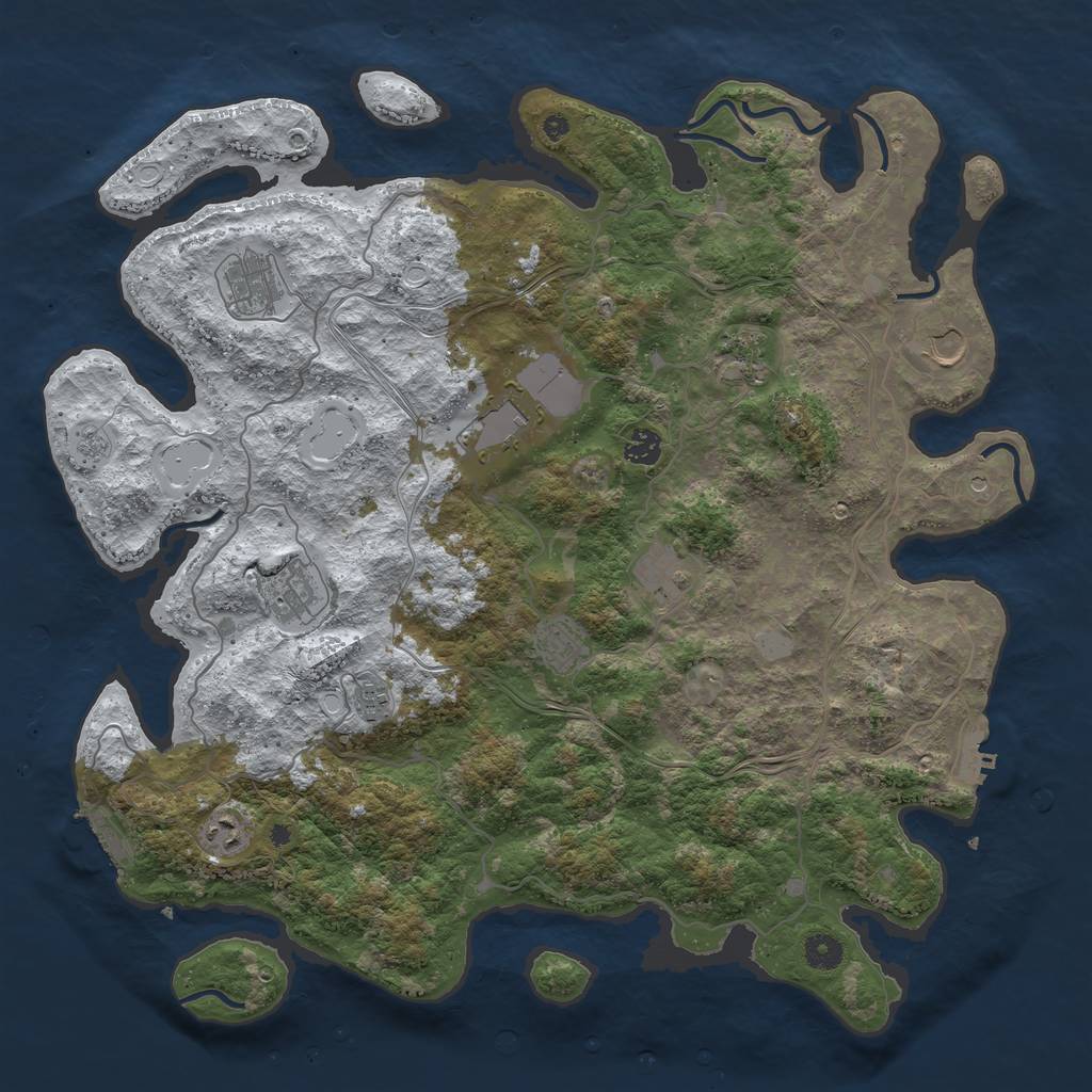 Rust Map: Procedural Map, Size: 4400, Seed: 1534859880, 19 Monuments