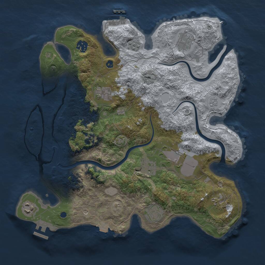Rust Map: Procedural Map, Size: 3500, Seed: 1515135520, 15 Monuments