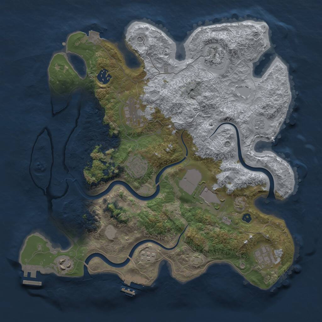 Rust Map: Procedural Map, Size: 3500, Seed: 1515135520, 14 Monuments