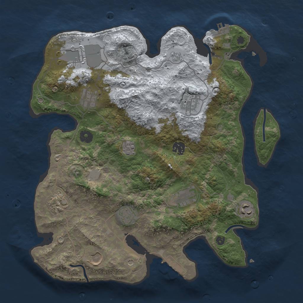 Rust Map: Procedural Map, Size: 3500, Seed: 10578, 19 Monuments