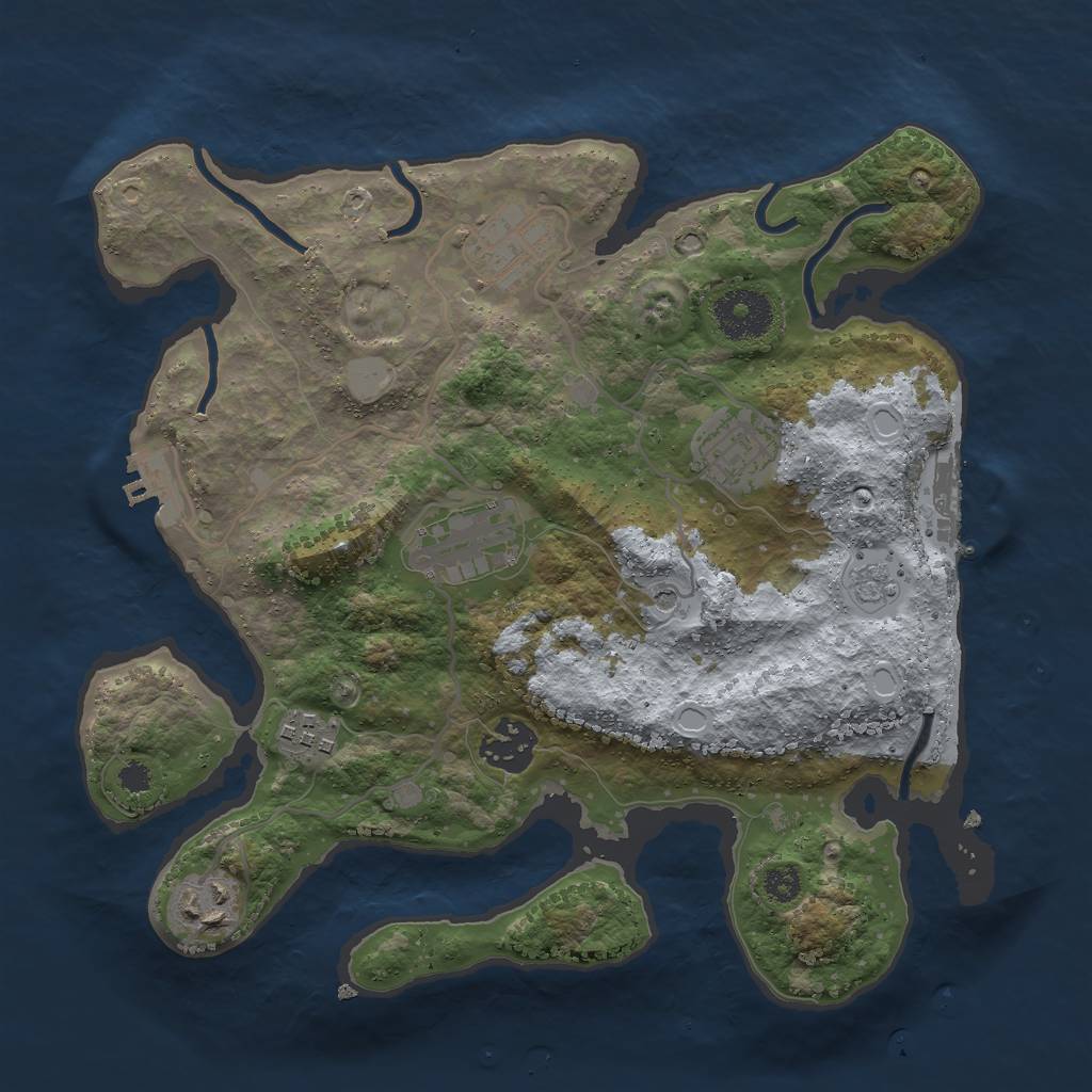 Rust Map: Procedural Map, Size: 3000, Seed: 1111982998, 15 Monuments