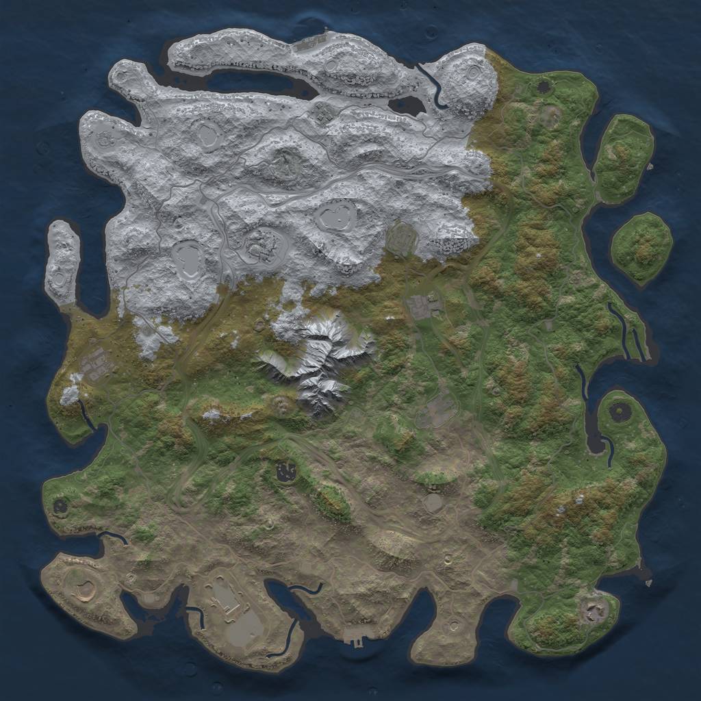 Rust Map: Procedural Map, Size: 5000, Seed: 241840125, 19 Monuments