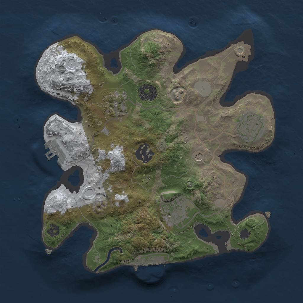 Rust Map: Procedural Map, Size: 2500, Seed: 546947319, 12 Monuments
