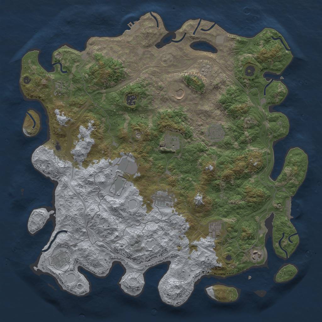 Rust Map: Procedural Map, Size: 4500, Seed: 653782, 20 Monuments