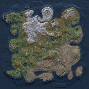 Thumbnail Rust Map: Procedural Map, Size: 3500, Seed: 676872080, 15 Monuments