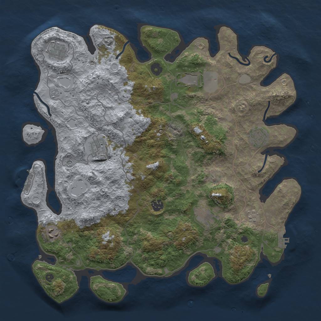 Rust Map: Procedural Map, Size: 4000, Seed: 42017736, 17 Monuments