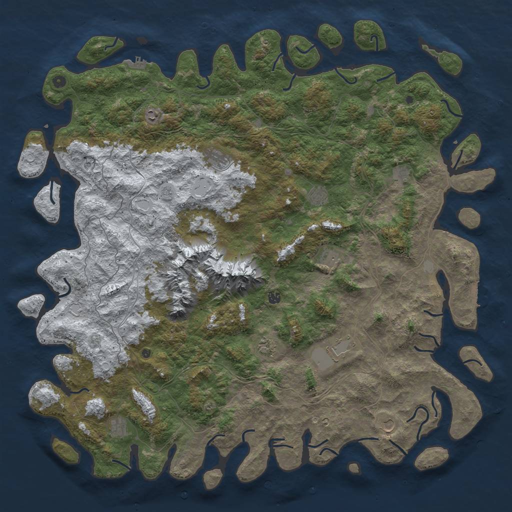 Rust Map: Procedural Map, Size: 6000, Seed: 8415, 20 Monuments
