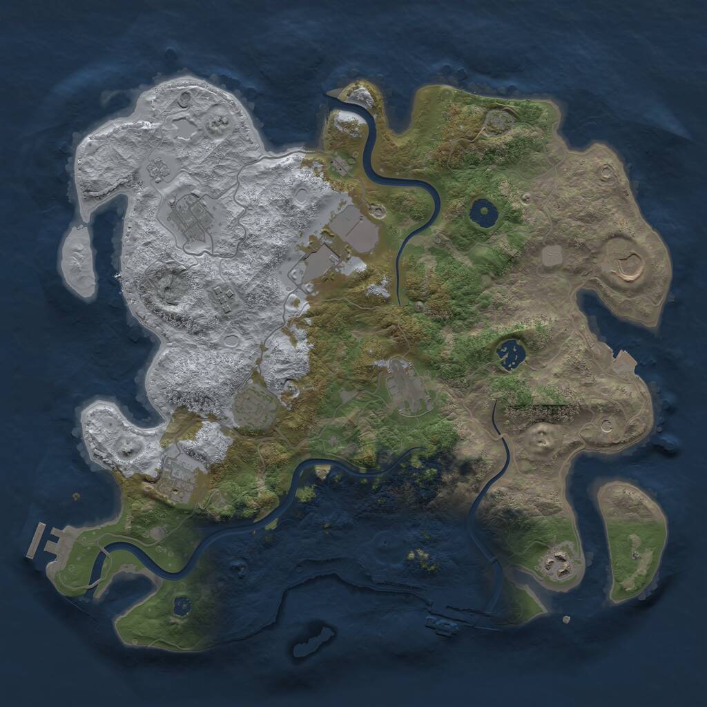 Rust Map: Procedural Map, Size: 3800, Seed: 6485690, 15 Monuments
