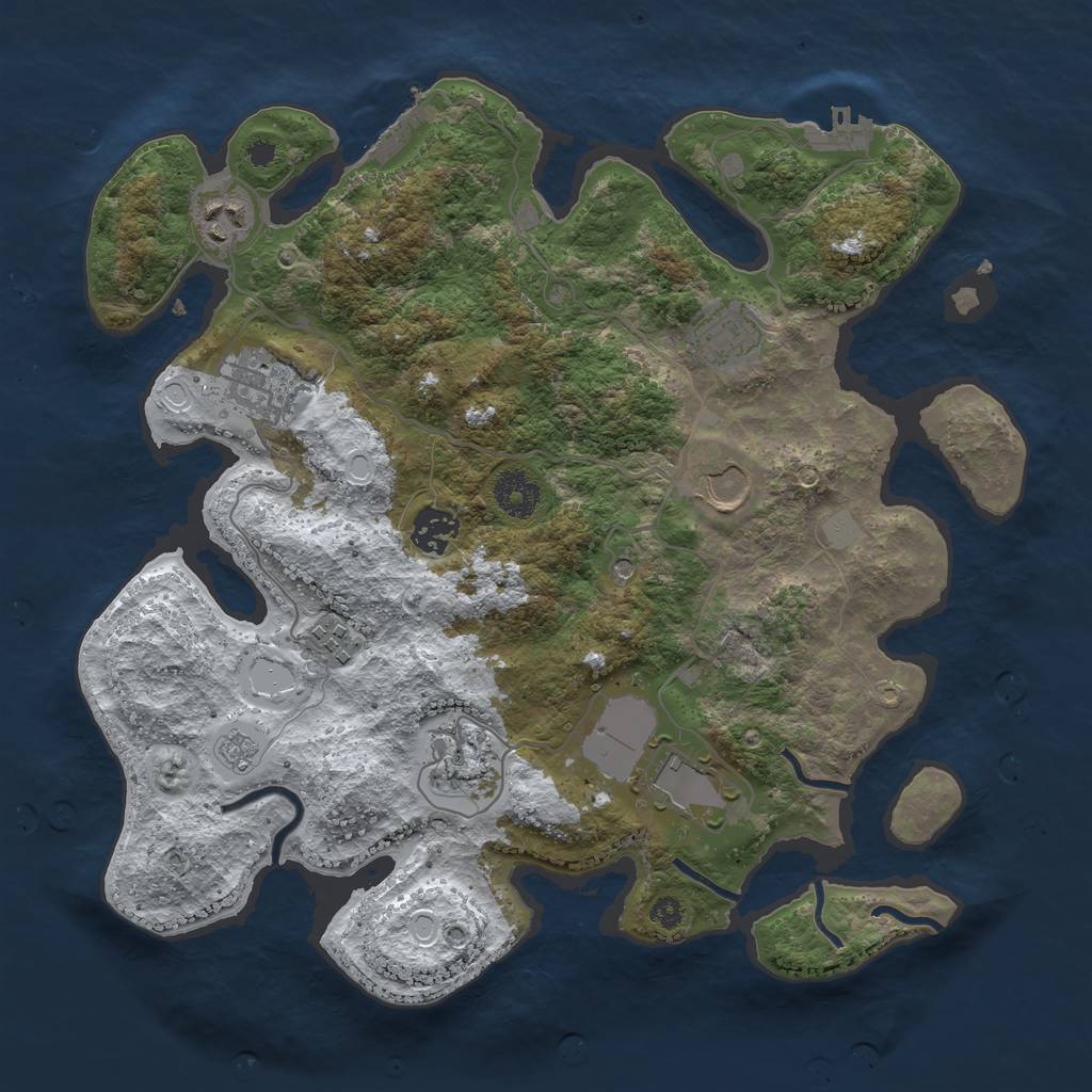 Rust Map: Procedural Map, Size: 3500, Seed: 636642352, 17 Monuments