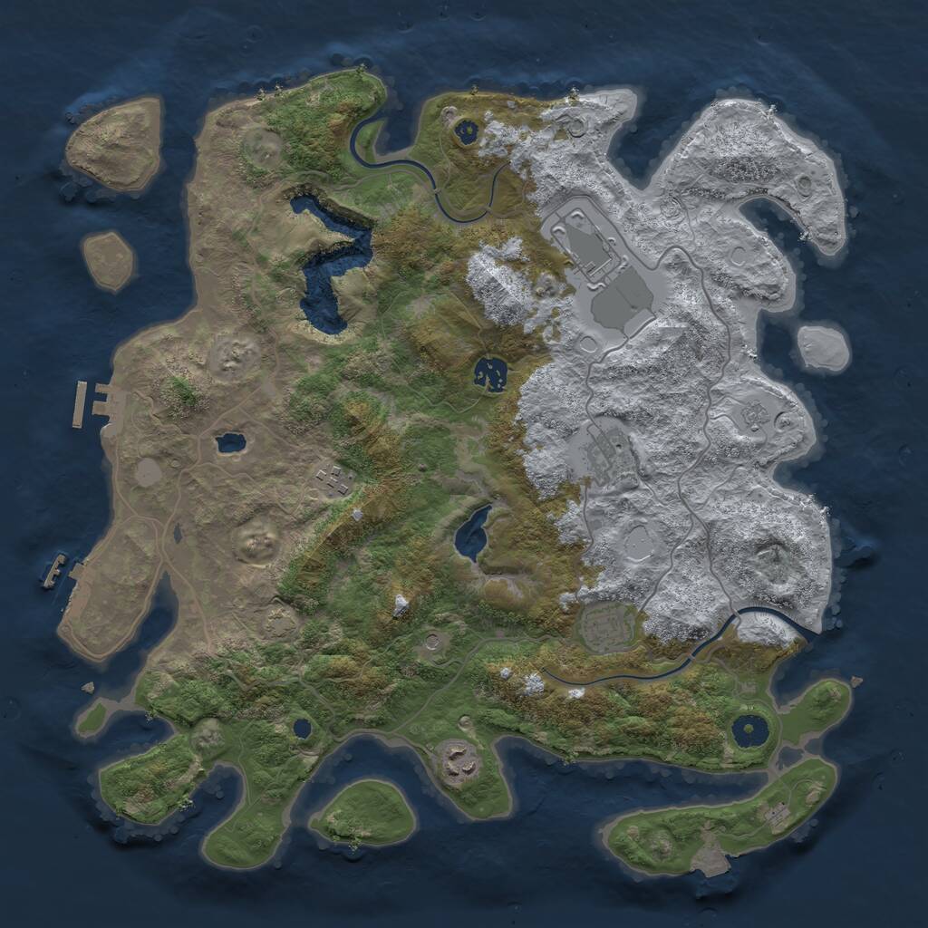 Rust Map: Procedural Map, Size: 4000, Seed: 678193781, 12 Monuments