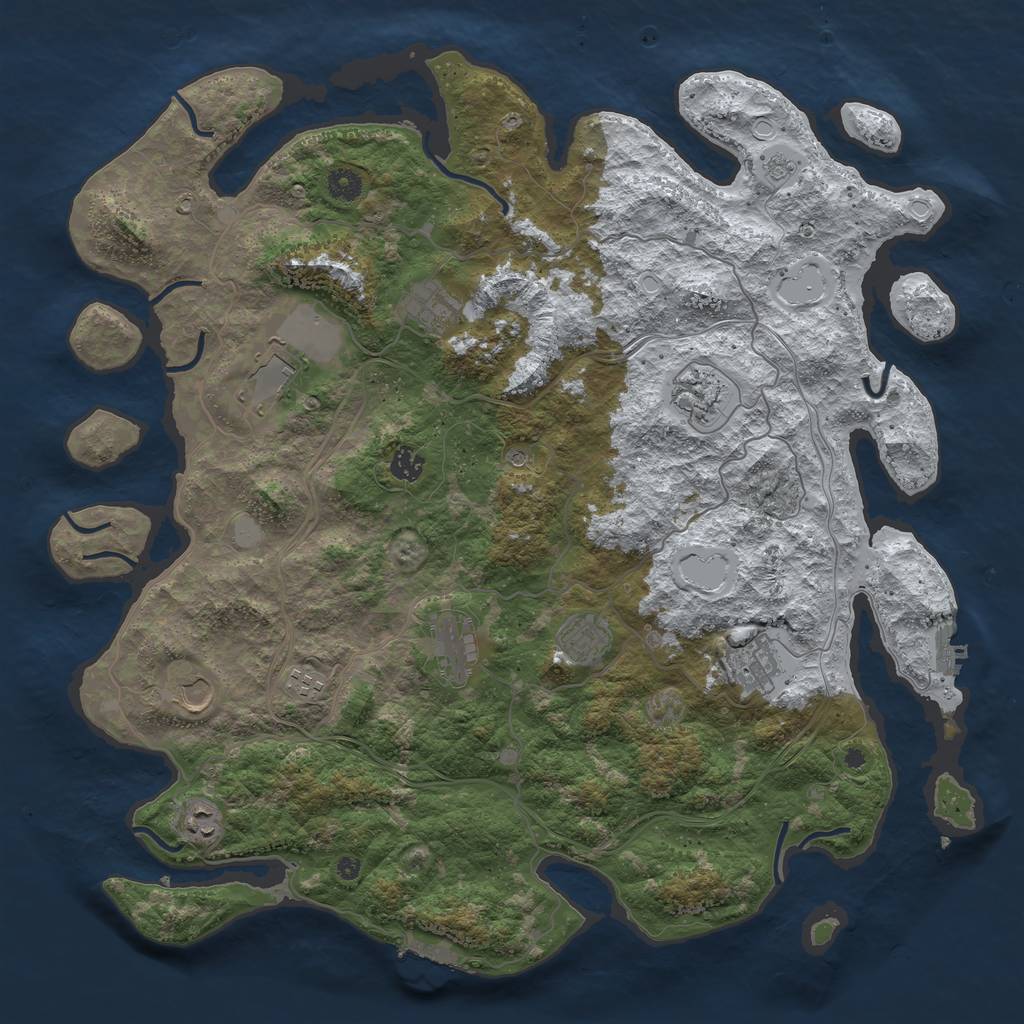 Rust Map: Procedural Map, Size: 4500, Seed: 90031080, 19 Monuments