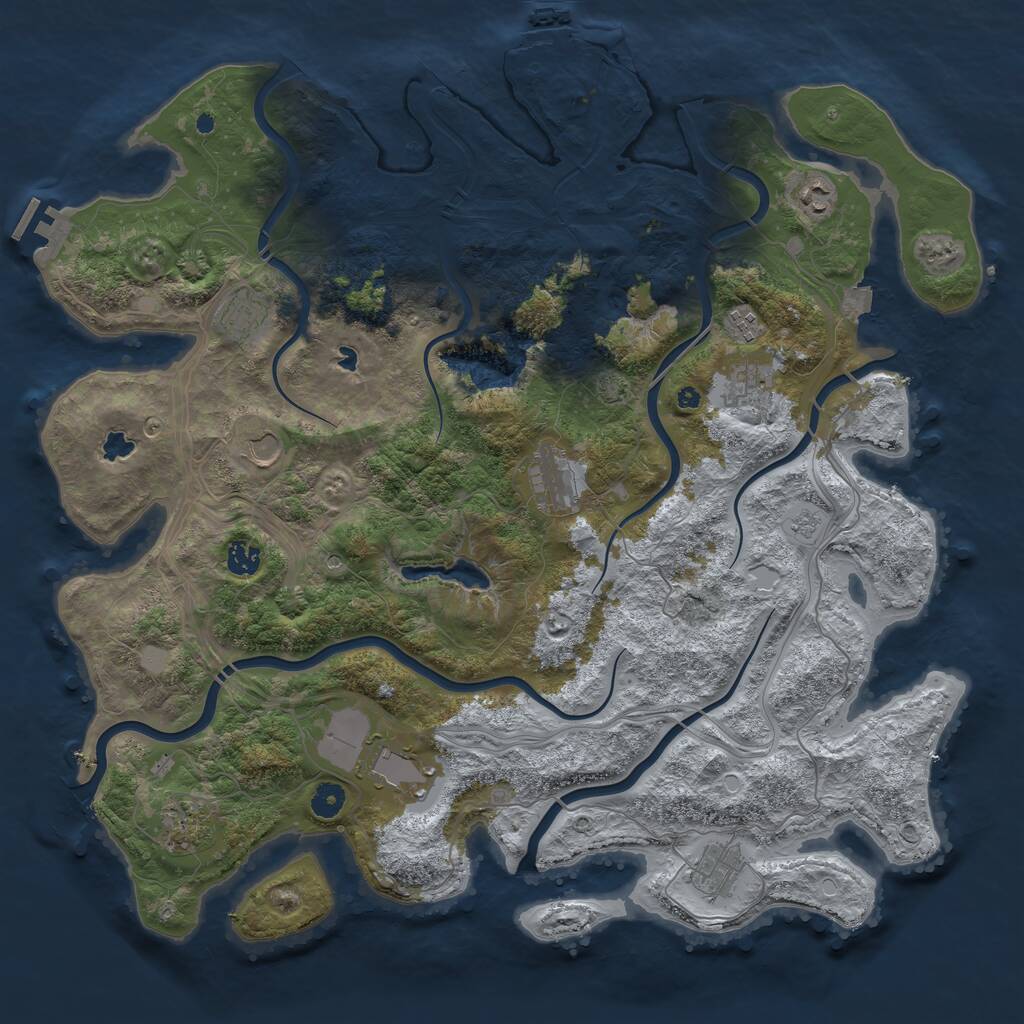 Rust Map: Procedural Map, Size: 4500, Seed: 856348555, 16 Monuments