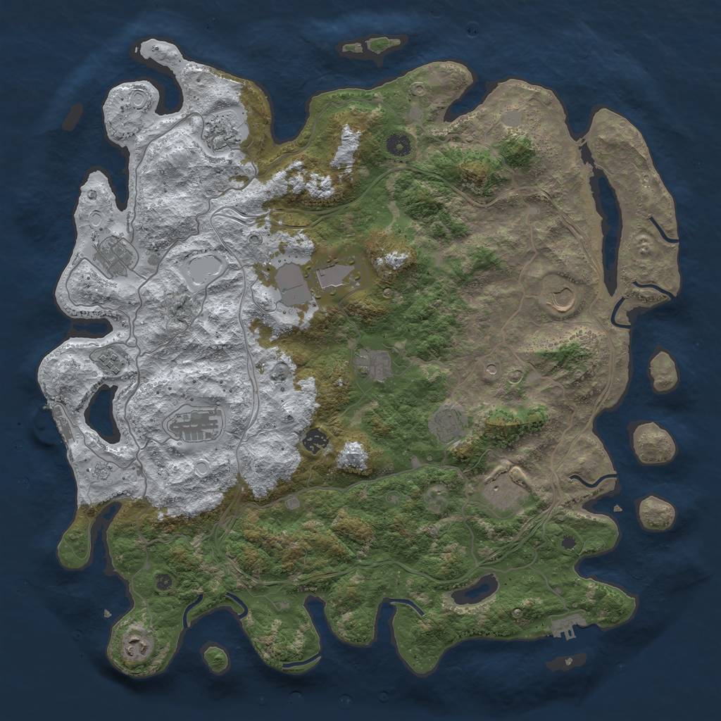 Rust Map: Procedural Map, Size: 4500, Seed: 1921664890, 20 Monuments