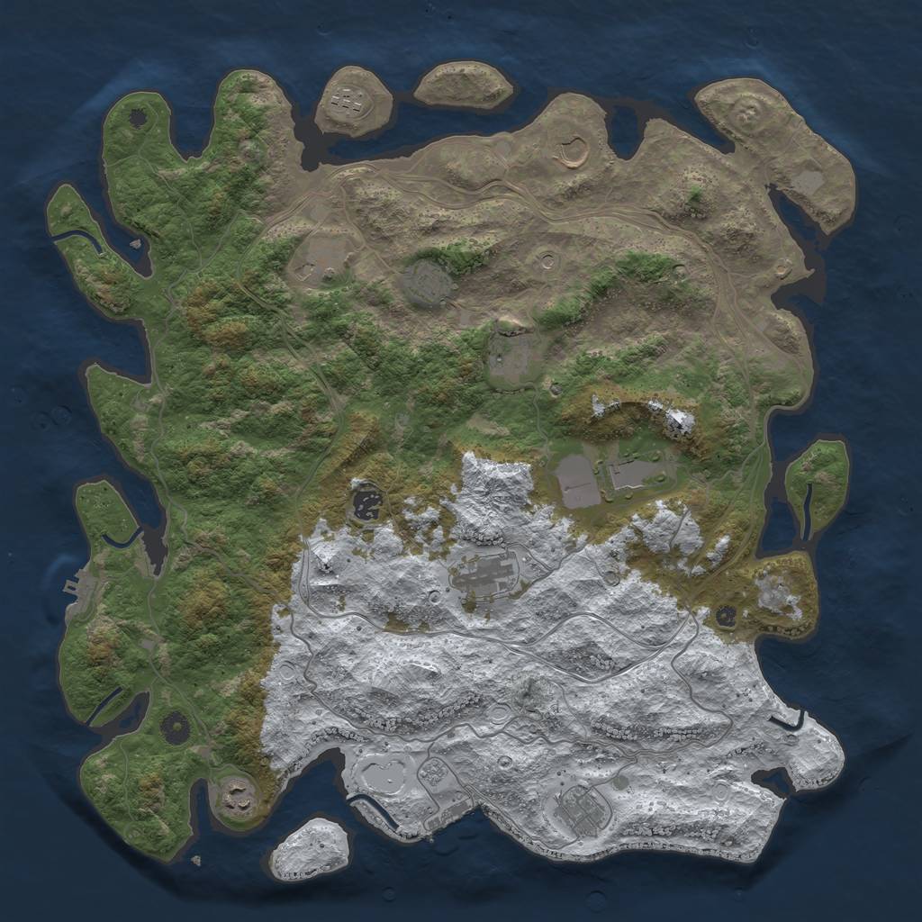 Rust Map: Procedural Map, Size: 4500, Seed: 612353, 19 Monuments