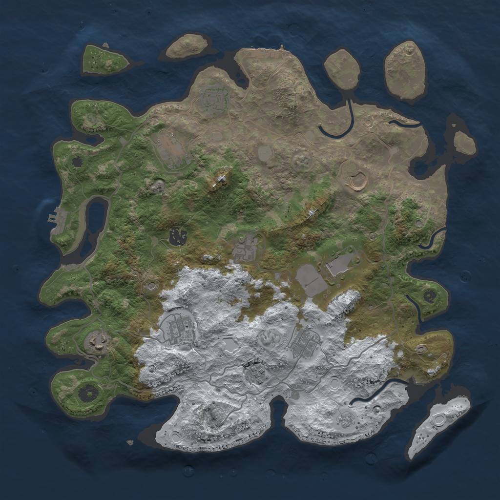 Rust Map: Procedural Map, Size: 4000, Seed: 8175, 19 Monuments