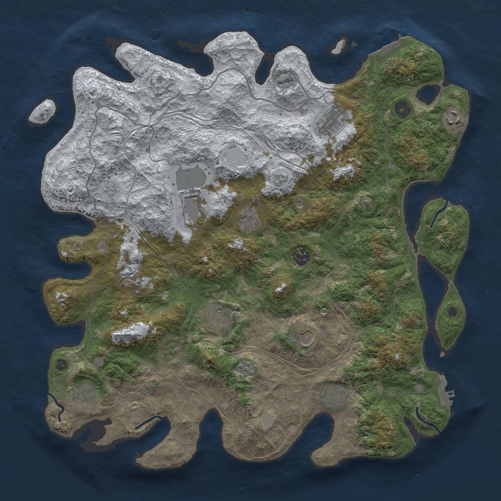 Rust Map: Procedural Map, Size: 4500, Seed: 656559208, 20 Monuments