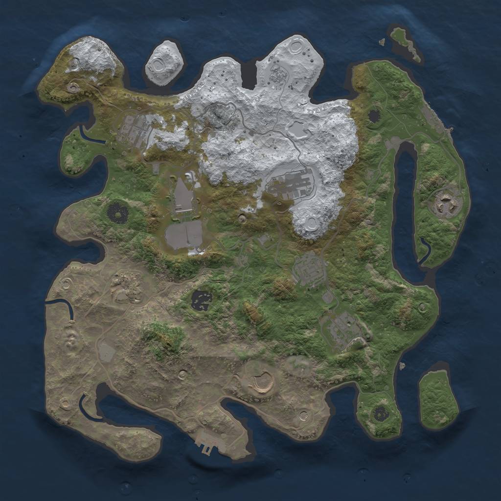 Rust Map: Procedural Map, Size: 3500, Seed: 364121078, 18 Monuments