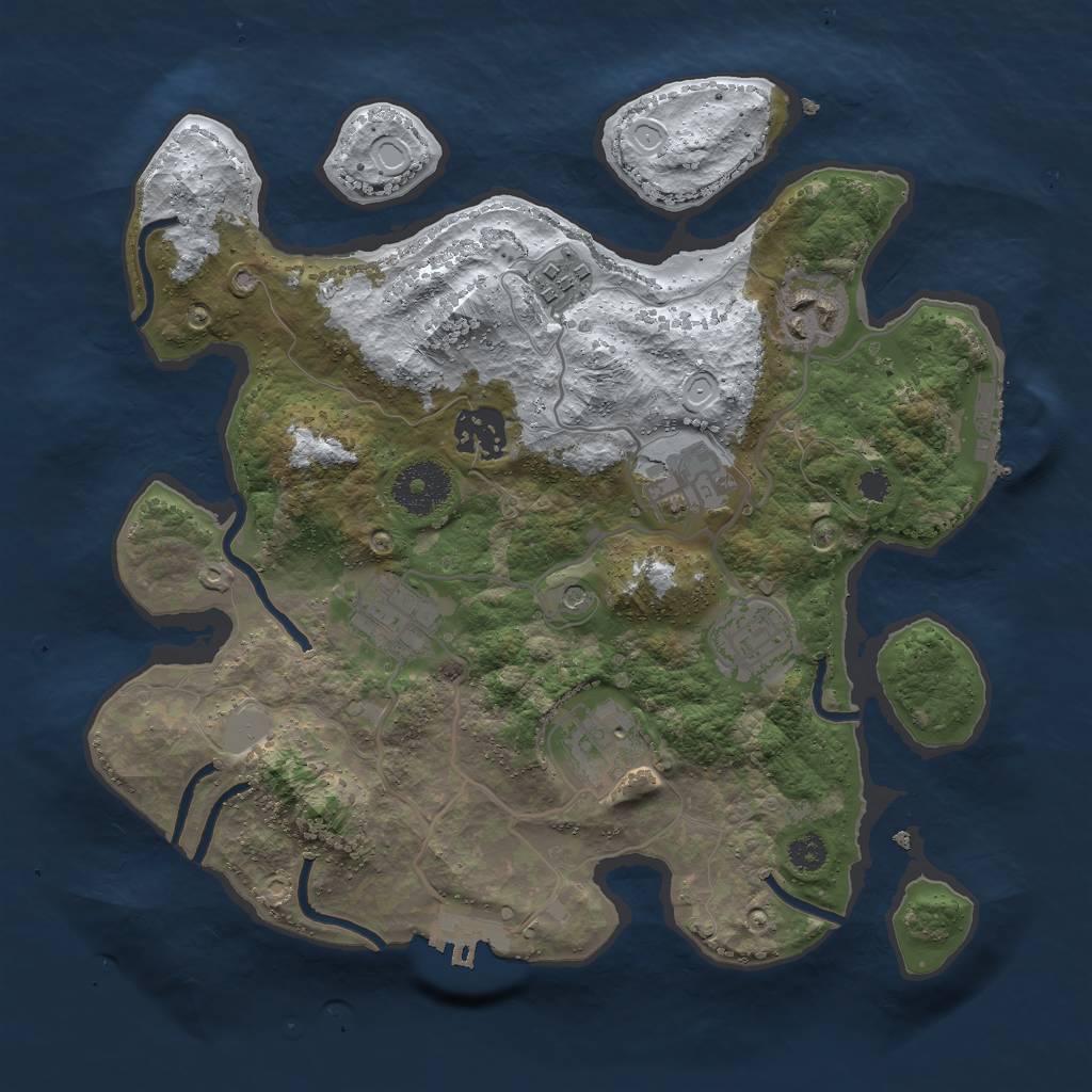 Rust Map: Procedural Map, Size: 3000, Seed: 2442260, 15 Monuments