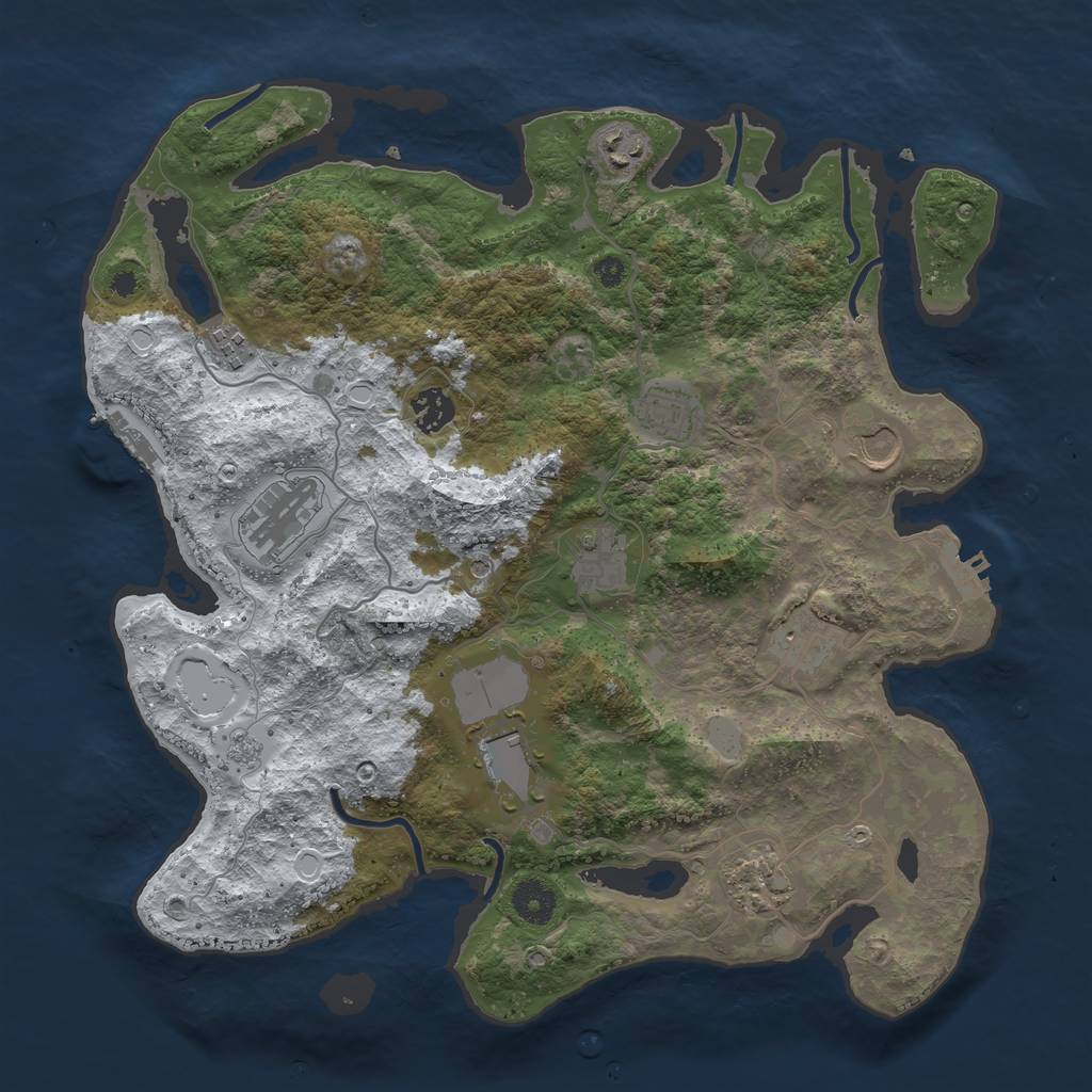 Rust Map: Procedural Map, Size: 3750, Seed: 1742896, 19 Monuments