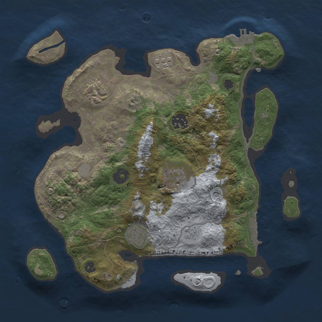 Rust Map: Procedural Map, Size: 3000, Seed: 53718931, 14 Monuments