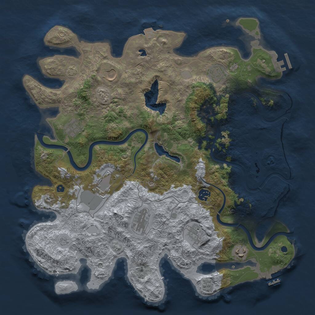Rust Map: Procedural Map, Size: 4000, Seed: 633594485, 15 Monuments