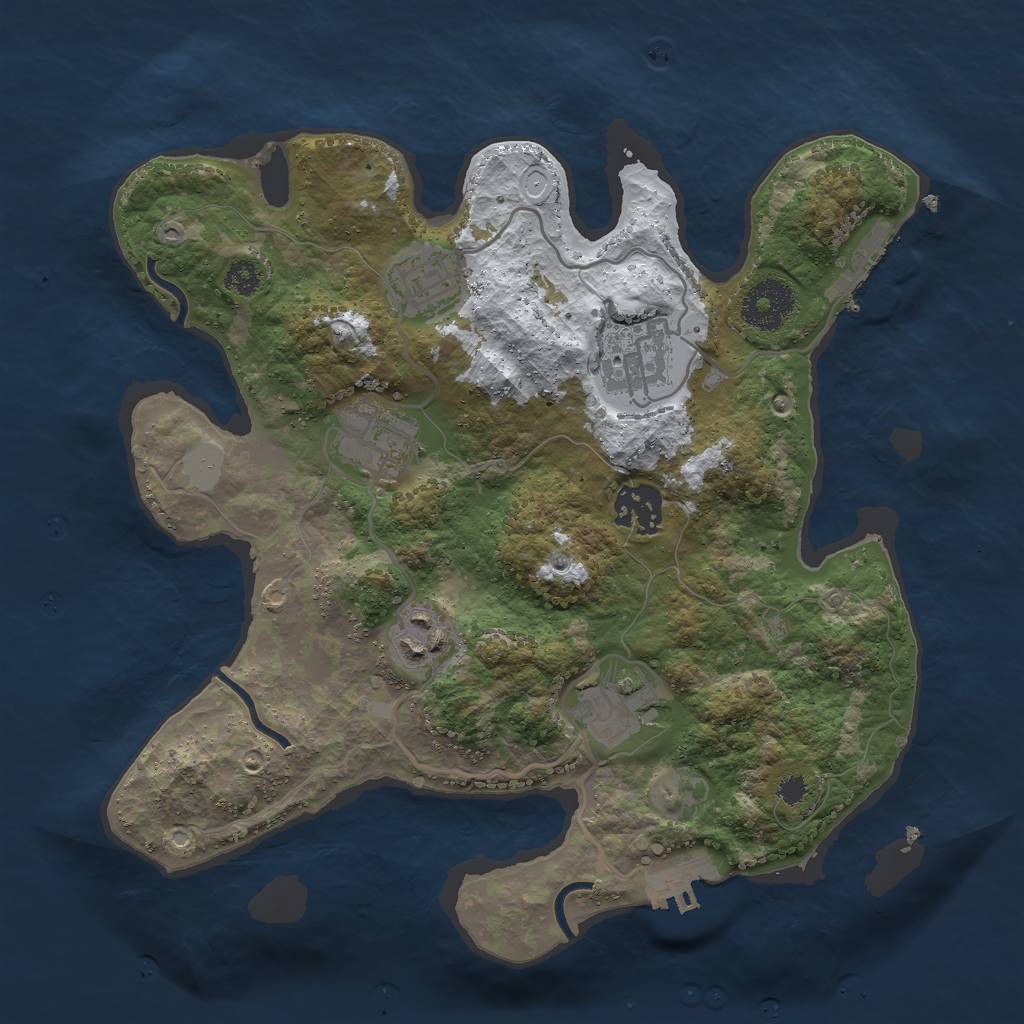 Rust Map: Procedural Map, Size: 3000, Seed: 1892163858, 13 Monuments