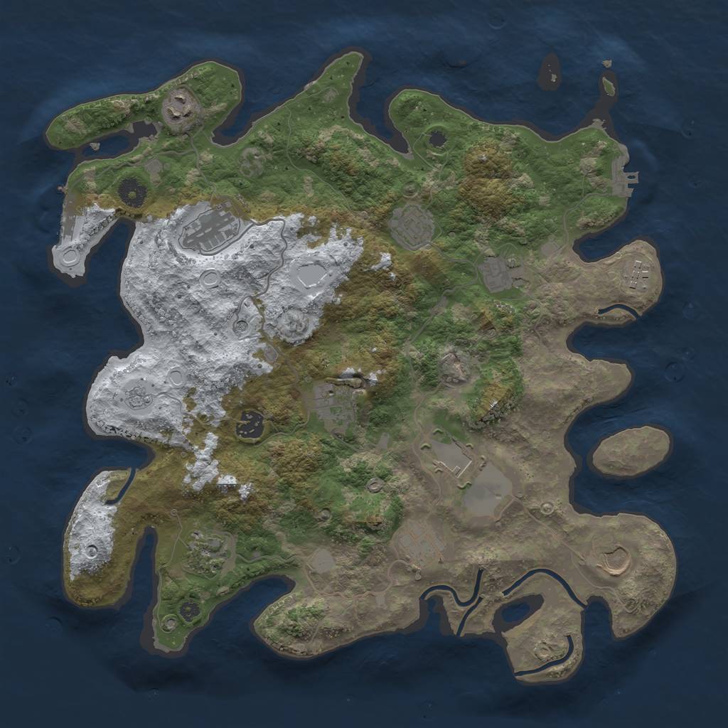 Rust Map: Procedural Map, Size: 3850, Seed: 962542608, 20 Monuments