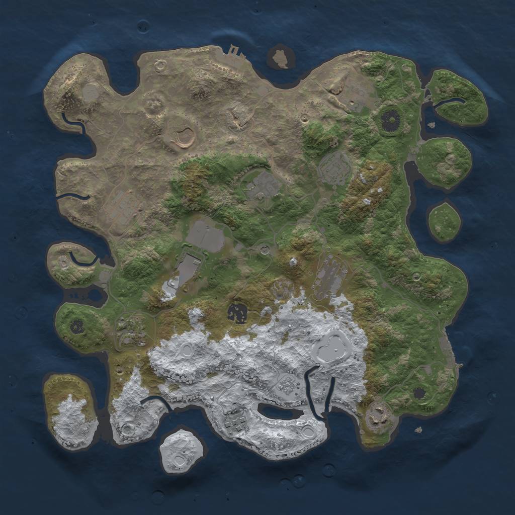 Rust Map: Procedural Map, Size: 3700, Seed: 179456083, 20 Monuments