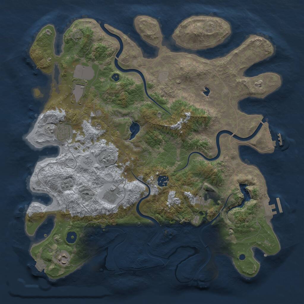 Rust Map: Procedural Map, Size: 4000, Seed: 18367, 13 Monuments