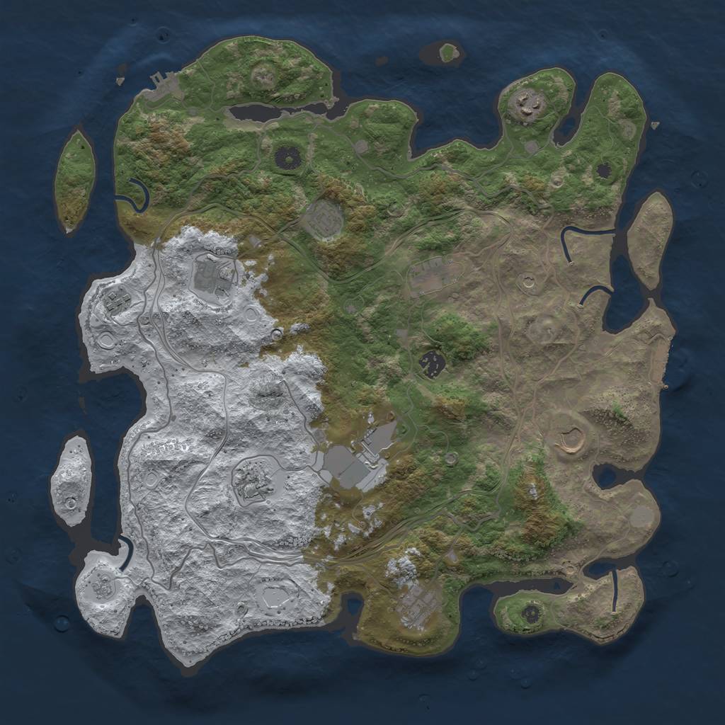 Rust Map: Procedural Map, Size: 4250, Seed: 628571, 19 Monuments