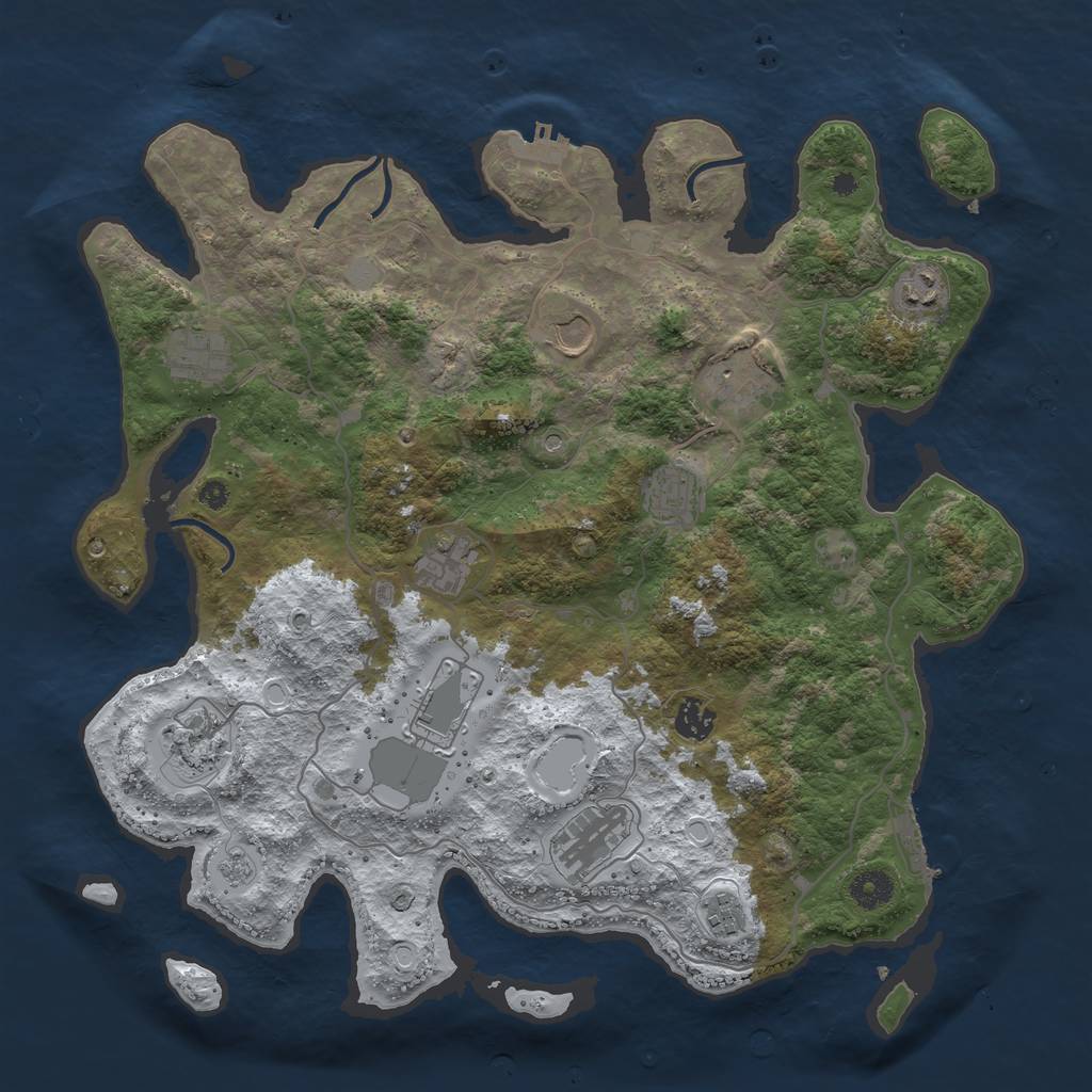 Rust Map: Procedural Map, Size: 4000, Seed: 22618590, 20 Monuments