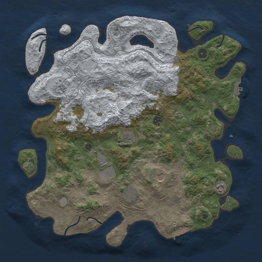 Rust Map: Procedural Map, Size: 4250, Seed: 889620, 17 Monuments