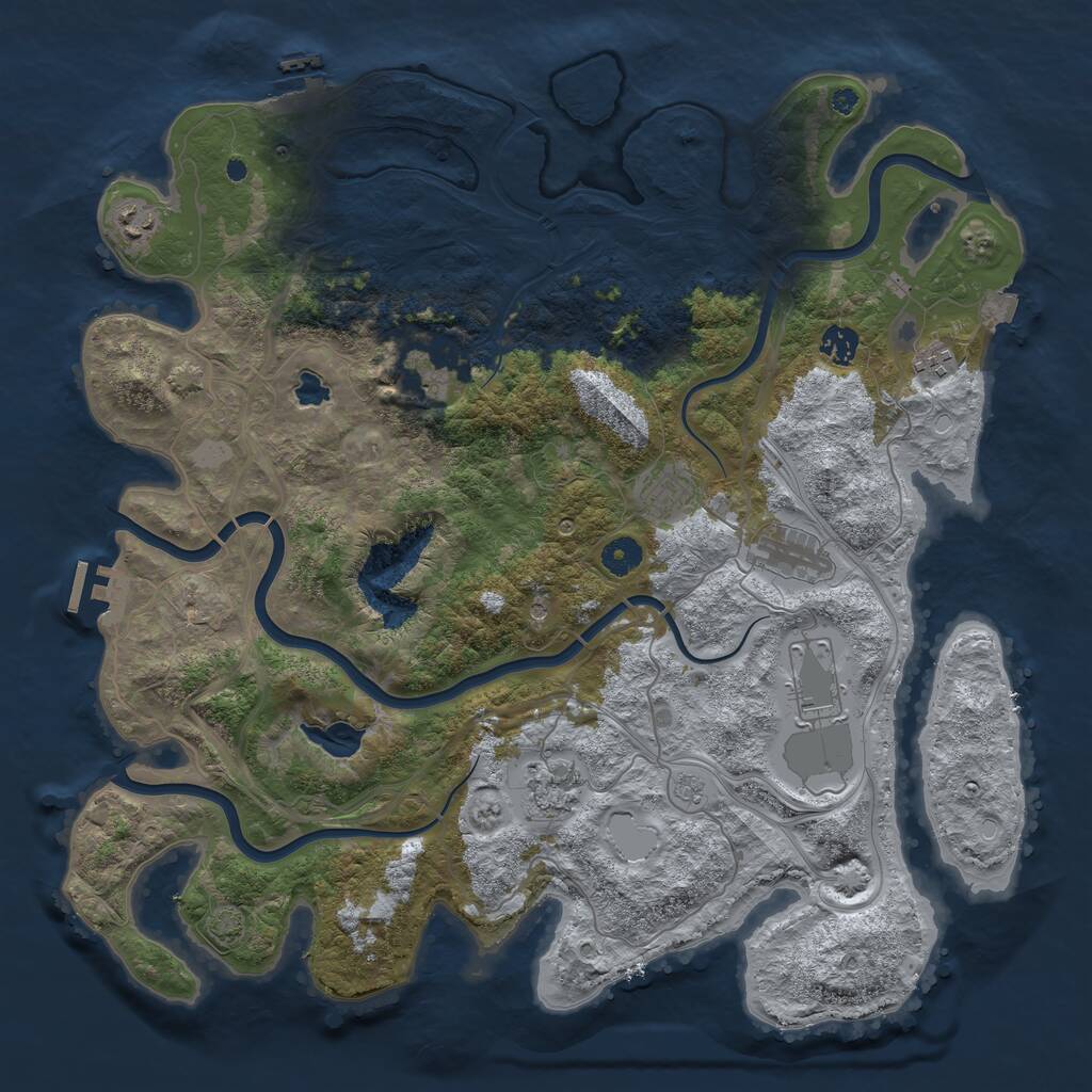 Rust Map: Procedural Map, Size: 4250, Seed: 460545, 14 Monuments