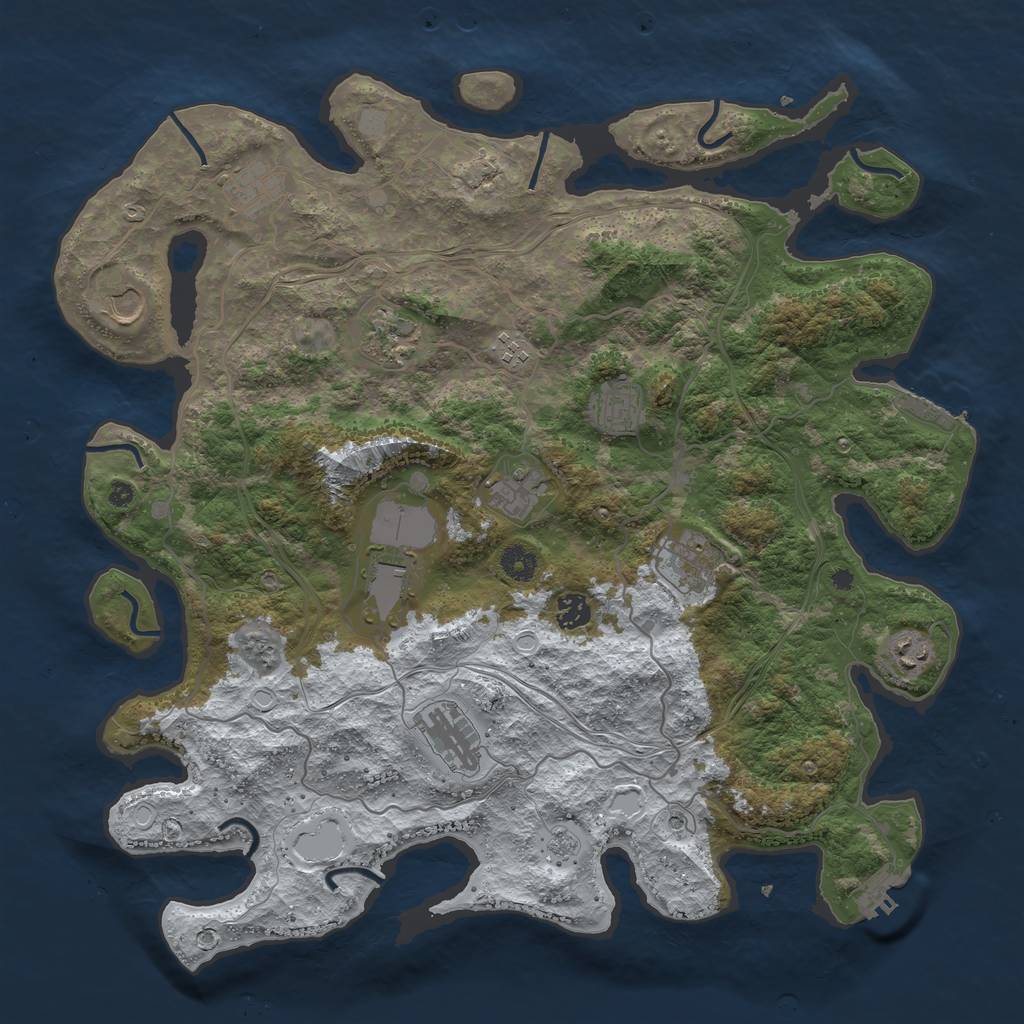 Rust Map: Procedural Map, Size: 4250, Seed: 422523, 20 Monuments