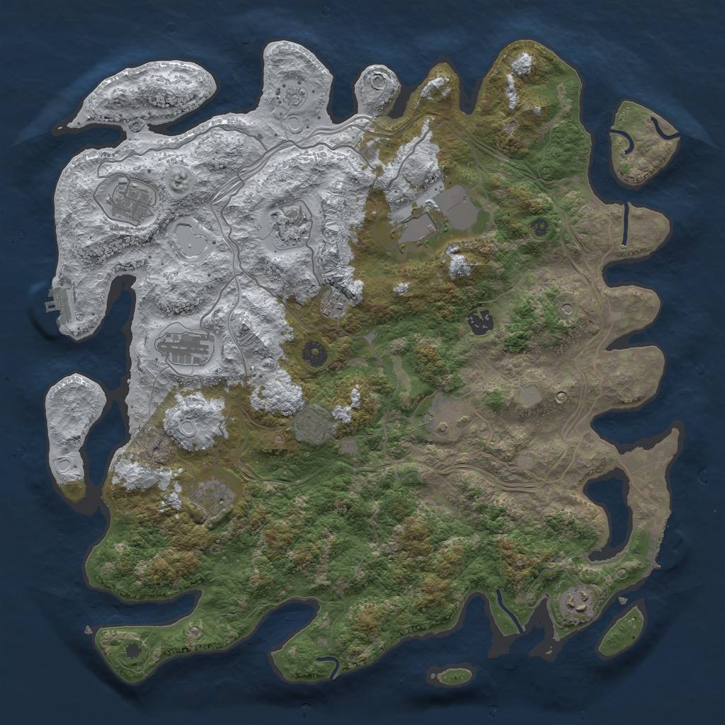 Rust Map: Procedural Map, Size: 4250, Seed: 616780, 19 Monuments