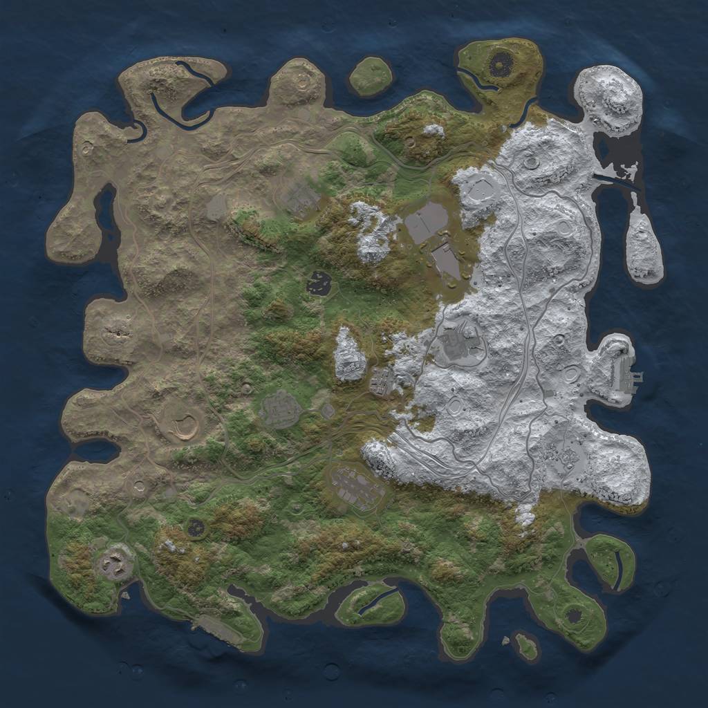 Rust Map: Procedural Map, Size: 4250, Seed: 549781, 18 Monuments