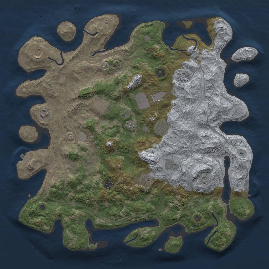 Rust Map: Procedural Map, Size: 4250, Seed: 752784, 19 Monuments
