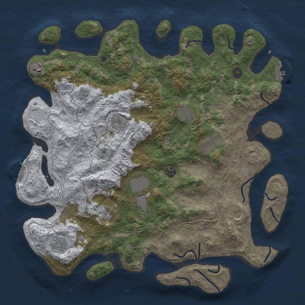 Rust Map: Procedural Map, Size: 4350, Seed: 125, 19 Monuments