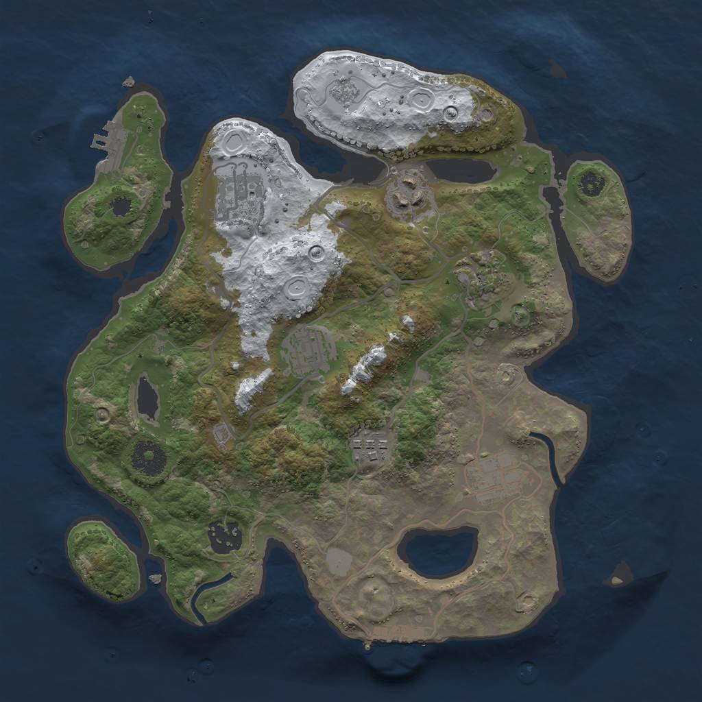 Rust Map: Procedural Map, Size: 3000, Seed: 267633467, 15 Monuments