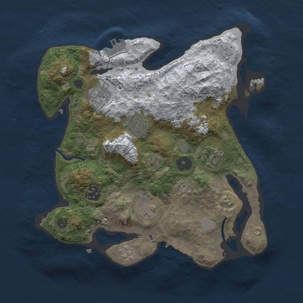 Rust Map: Procedural Map, Size: 3000, Seed: 233581918, 14 Monuments