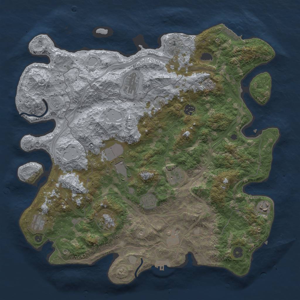 Rust Map: Procedural Map, Size: 4250, Seed: 253958, 19 Monuments