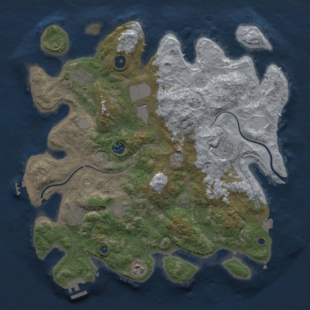 Rust Map: Procedural Map, Size: 3800, Seed: 537, 14 Monuments