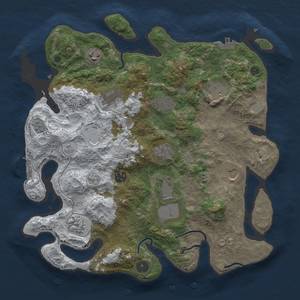 Thumbnail Rust Map: Procedural Map, Size: 3700, Seed: 702622828, 19 Monuments