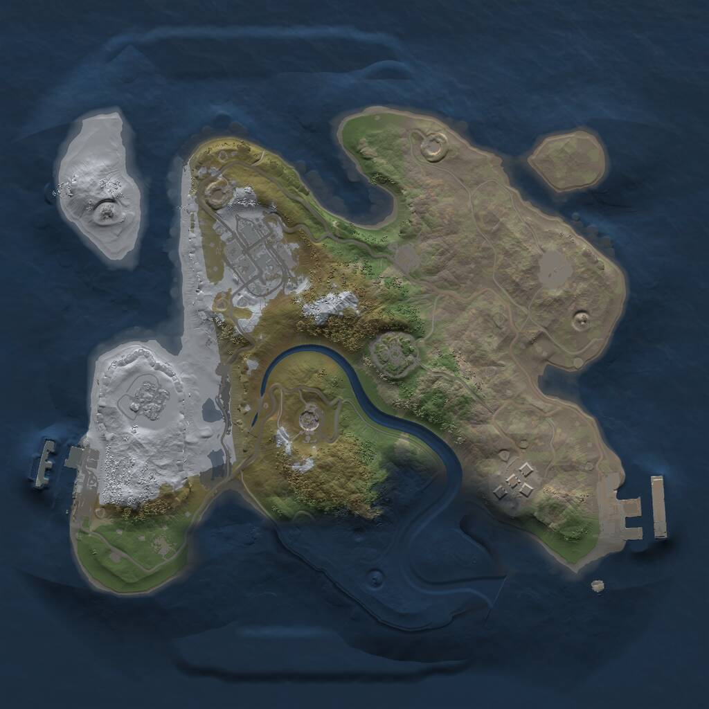 Rust Map: Procedural Map, Size: 2300, Seed: 1355441970, 8 Monuments