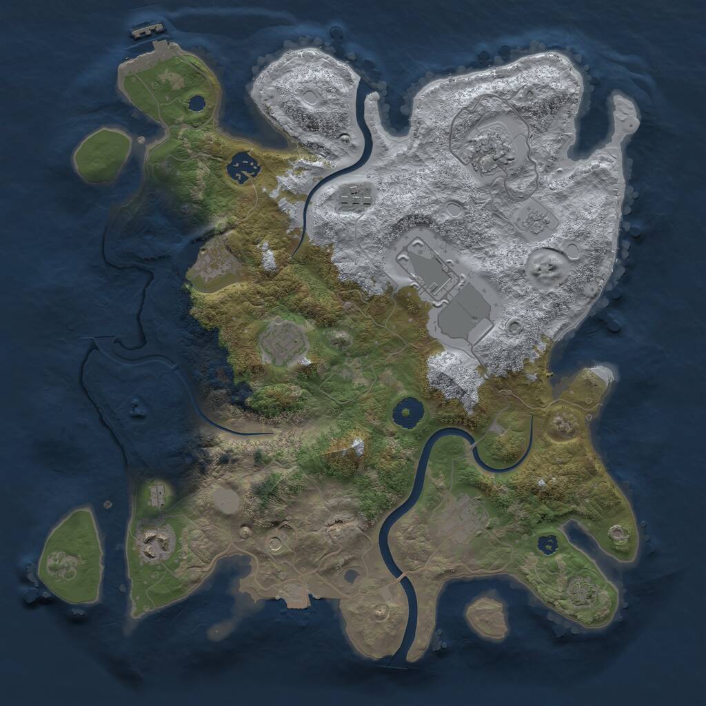 Rust Map: Procedural Map, Size: 3500, Seed: 146231822, 13 Monuments