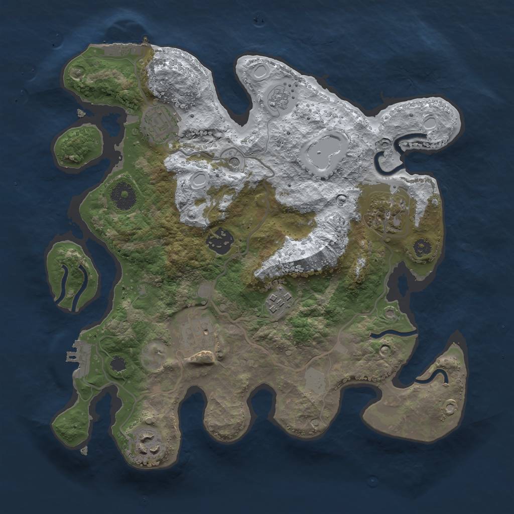 Rust Map: Procedural Map, Size: 3000, Seed: 71297047, 15 Monuments