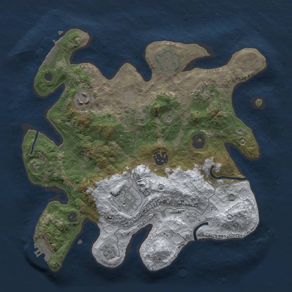 Rust Map: Procedural Map, Size: 3000, Seed: 79941572, 15 Monuments