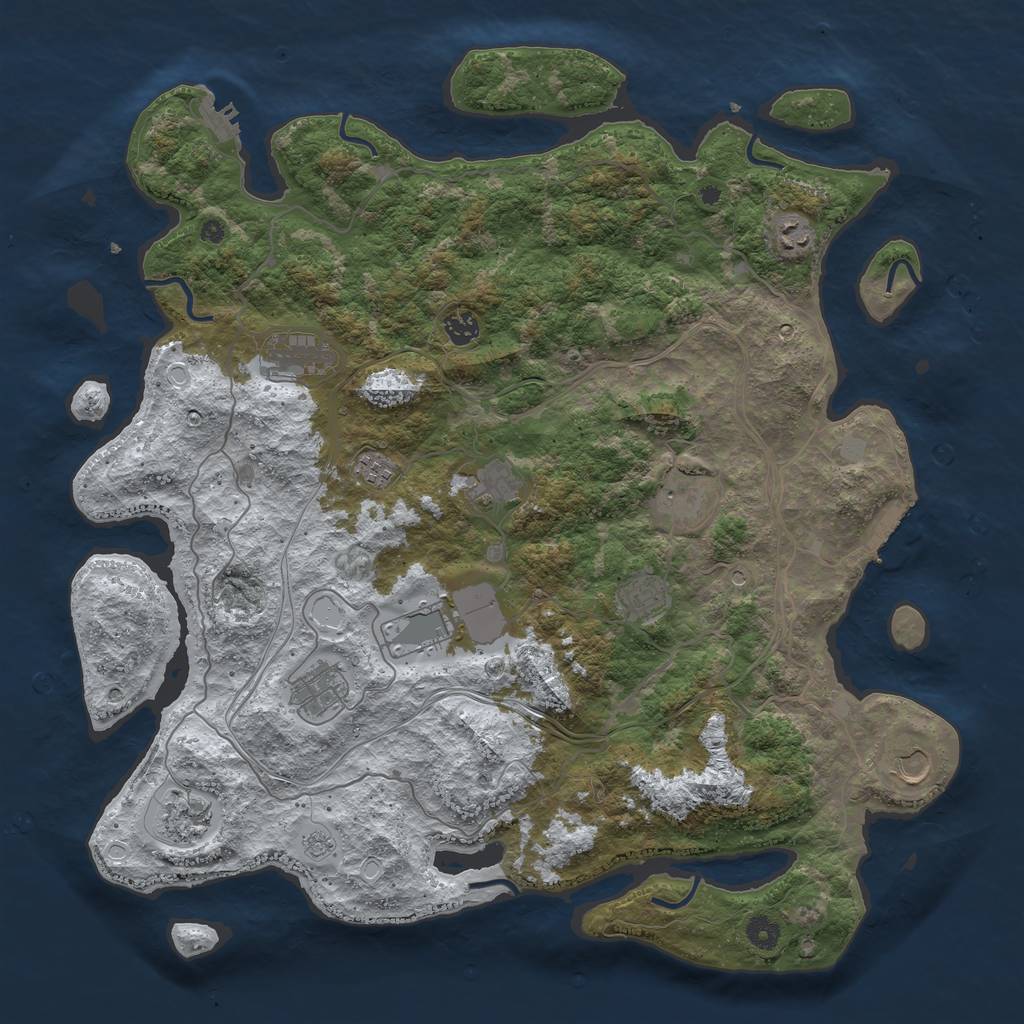 Rust Map: Procedural Map, Size: 4500, Seed: 731517394, 20 Monuments