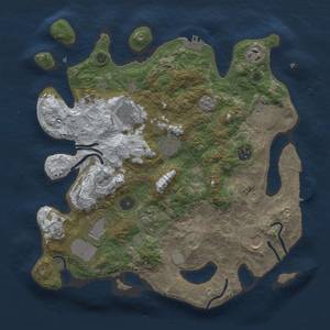 Thumbnail Rust Map: Procedural Map, Size: 3500, Seed: 134329670, 18 Monuments