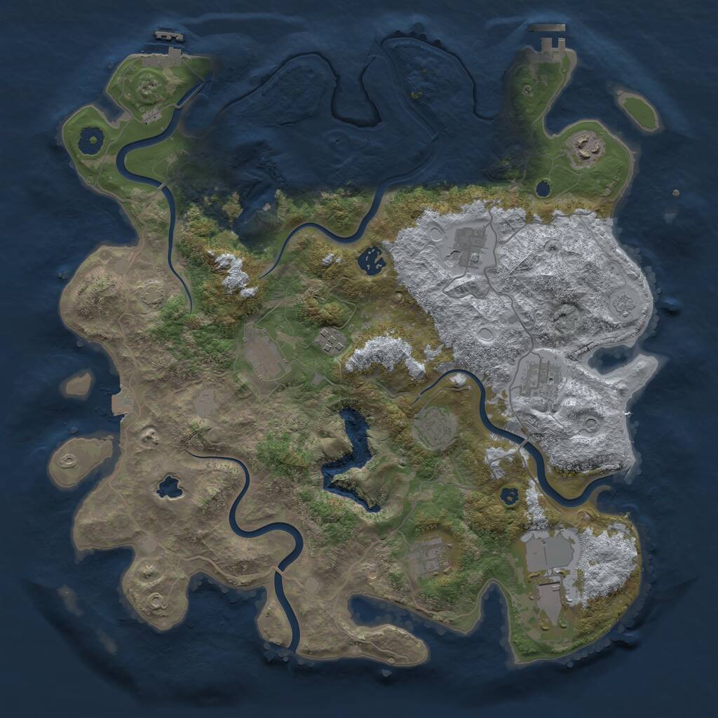 Rust Map: Procedural Map, Size: 4000, Seed: 612354, 15 Monuments